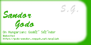 sandor godo business card