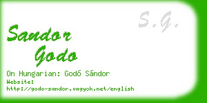 sandor godo business card